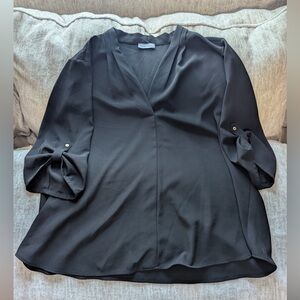 Calvin Klein Black V-Neck Blouse